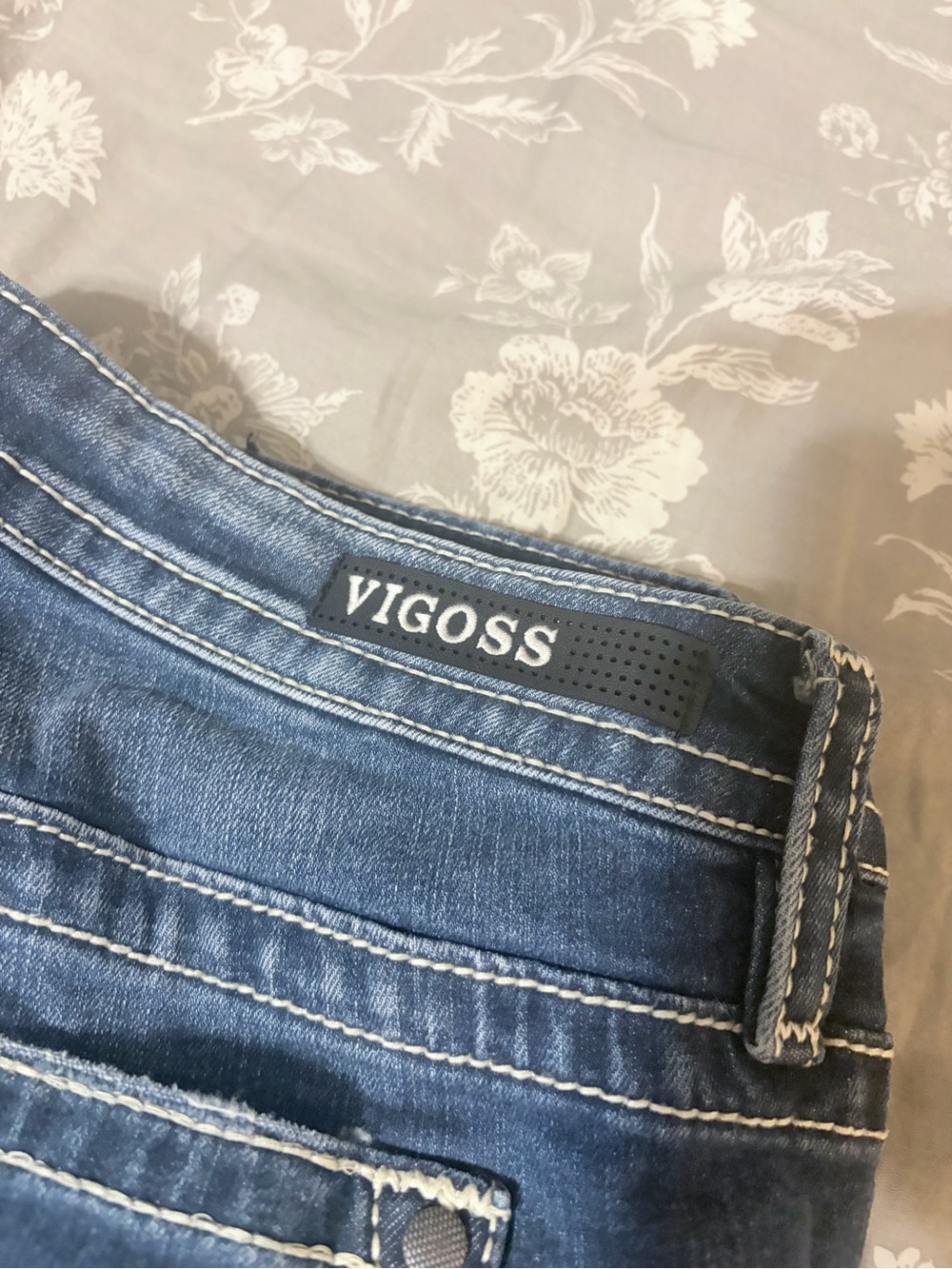 Vigoss Women's Medium Blue Bootcut Jeans with Contrast Stitching